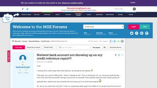 Natwest bank account not showing up on my credit reference report ...