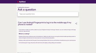 Can I use Android Fingerprint to log in to the mobile app if ... - Natwest