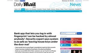 RBS and NatWest app that lets you log in with fingerprint 'can be ...