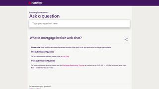 What is mortgage broker web chat? - NatWest