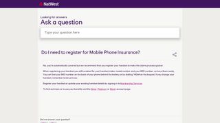 Do I need to register for Mobile Phone Insurance? - NatWest