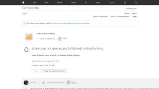 safari does not give access to Natwest on… - Apple Community ...