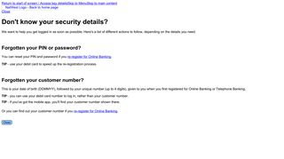 Don't know your security details? - NatWest