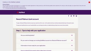 Apply for Reward Platinum Current Account | NatWest