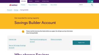 Savings Builder Account | Instant Access | NatWest