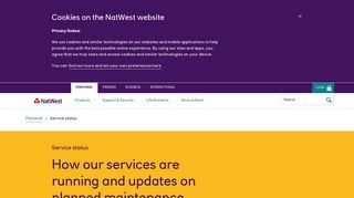 Service status | NatWest