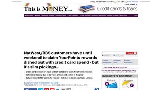 NatWest/RBS customers have until weekend to claim YourPoints ...