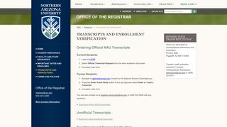 Transcripts and Verifications - Northern Arizona University
