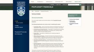 Home - Peoplesoft Financials - Northern Arizona University