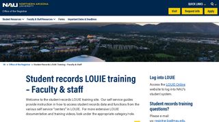 LOUIE Training - Office of the Registrar - Northern Arizona University