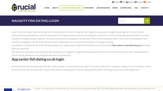 Naughty fish dating login - CRUCIAL (Crowdfunding