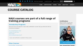 Course Catalog | NAUI Worldwide. Dive Safety Through Education