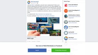 NAUI Worldwide - Lost your #NAUI certification card and... | Facebook
