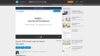 Secure OTP based Login for Naukri Recruiters - SlideShare