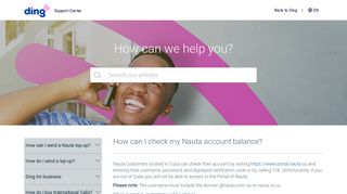 How can I check my Nauta account balance? – Ding Support Center