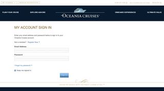 My Account Sign In | Oceania Cruises