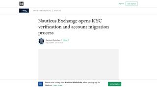 Nauticus Exchange opens KYC verification and account migration ...