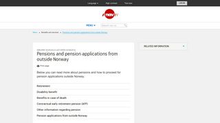 Pensions and pension applications from outside Norway - www.nav.no