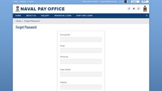 Forgot Password | Naval Pay Office - Indian Navy