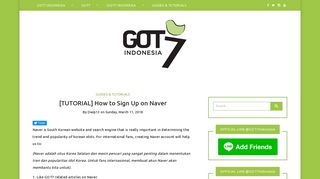 [TUTORIAL] How to Sign Up on Naver – GOT7 INDONESIA