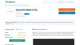 Naverisk RMM & PSA Reviews and Pricing - 2019 - Capterra
