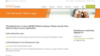 The Network Client Login | NAVEX Global
