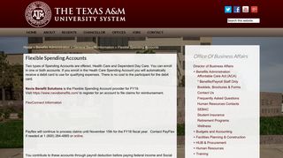Flexible Spending Accounts - The Texas A&M University System