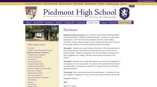 Naviance : College Center at Piedmont High School