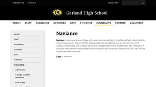 Naviance: Garland High School - Garland ISD