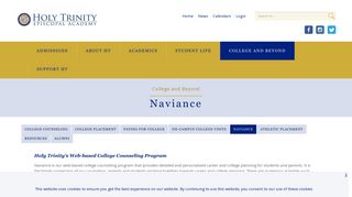 Naviance - Holy Trinity Episcopal Academy