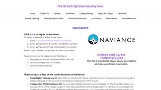 Naviance - Park Hill South High School Counseling Center