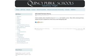9th Grade Naviance Survey - Quincy High School