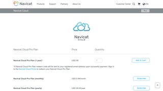 Navicat Cloud Online Store | Upgrade to Navicat Cloud Pro Plan