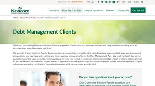 Debt Management Clients - Navicore Solutions