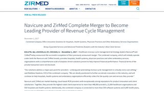 Navicure and ZirMed Complete Merger to Become Leading Provider ...