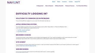 Difficulty Logging in | Navient