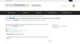 Discharge Due to Death | Federal Student Aid