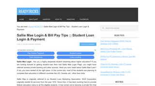 Sallie Mae Login & Bill Pay Tips :: Student Loan Login & Payment