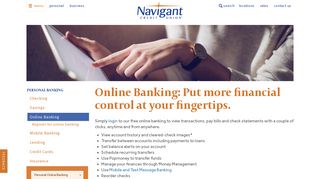 Online Banking: Put more financial control at your fingertips. | Navigant ...
