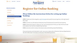 Register for Online Banking | Navigant Credit Union