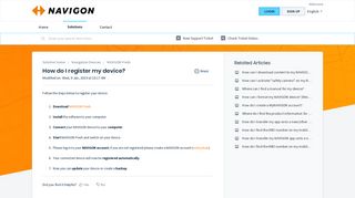 How do I register my device? - NAVIGON Support
