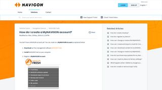 How do I create a MyNAVIGON account? - NAVIGON Support