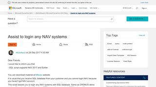 Assist to login any NAV systems - Microsoft Dynamics NAV Community
