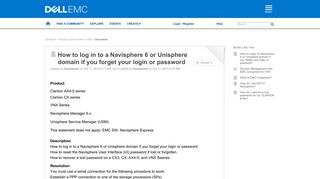 EMC Community Network - DECN: How to log in to a Navisphere 6 or ...