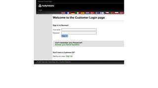Customer Login Page - Navman