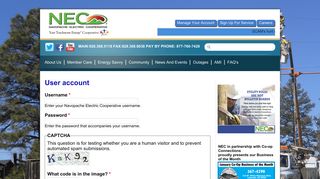 User account | Navopache Electric Cooperative