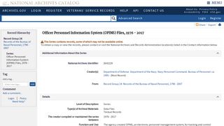 Officer Personnel Information System (OPINS) Files