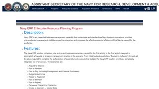 Navy ERP Enterprise Resource Planning Program - Secretary of the ...