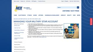 Managing Your Military Star Account | Navy Exchange | Official Site