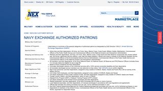 Nex Authorized Patrons | Navy Exchange | Official Site